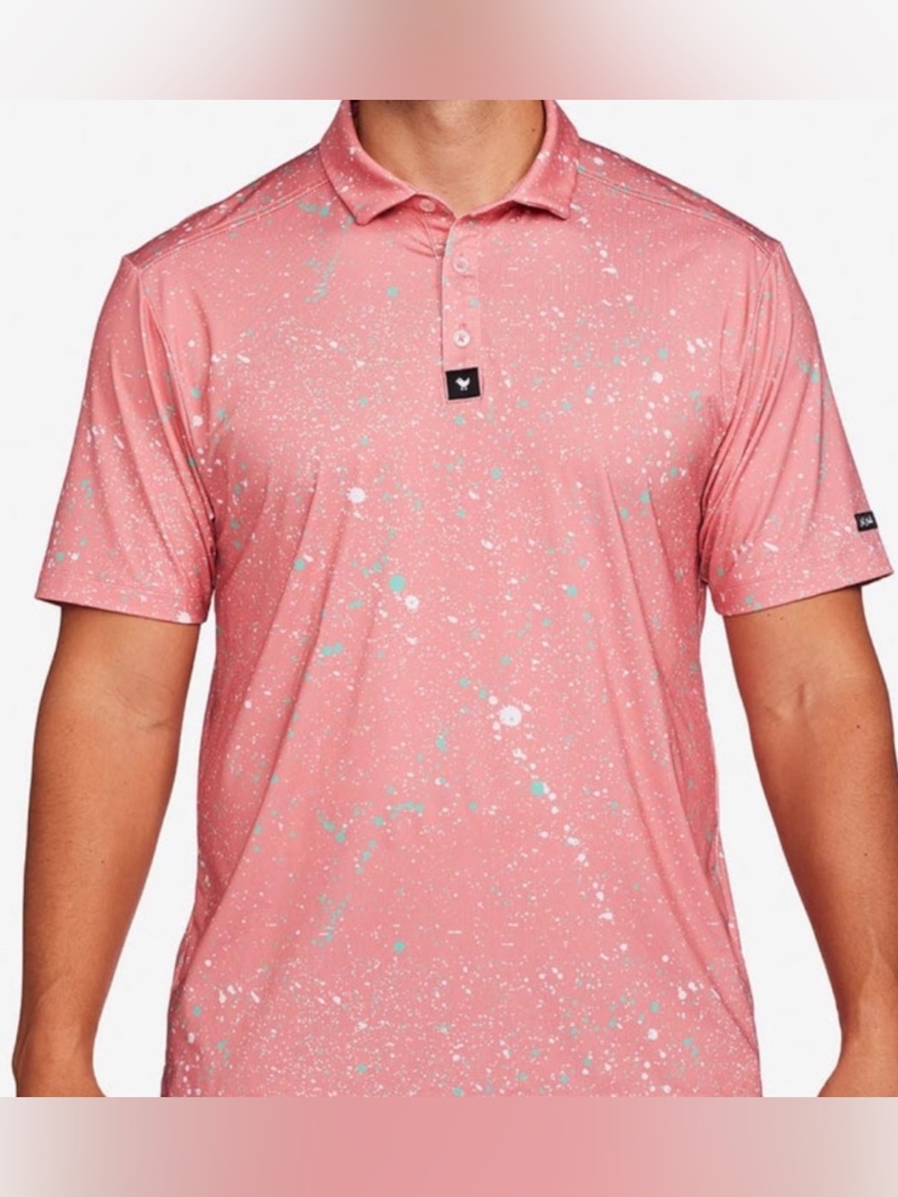 BAD BIRDIE Polo Shirt Paint Splatter 2 Golf Short Sleeves Mens Size XL